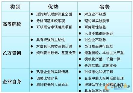 图1 信息化规划方的优劣势分析